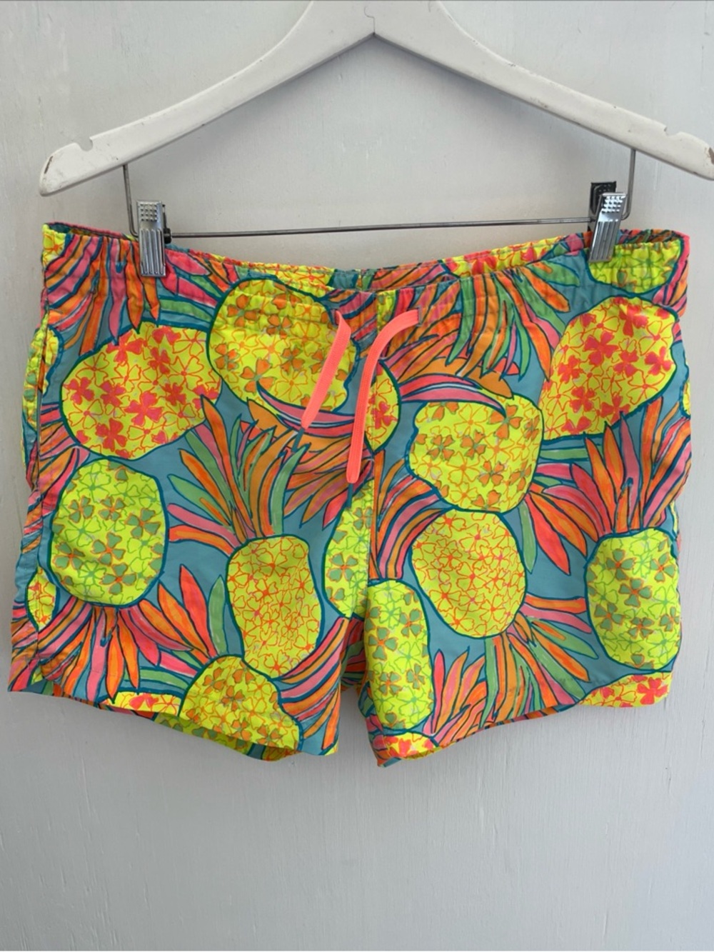 CHUBBIES 4 in Swim Trunks Shorts Neon Pineapple Print Drawstring USA MEN Size M